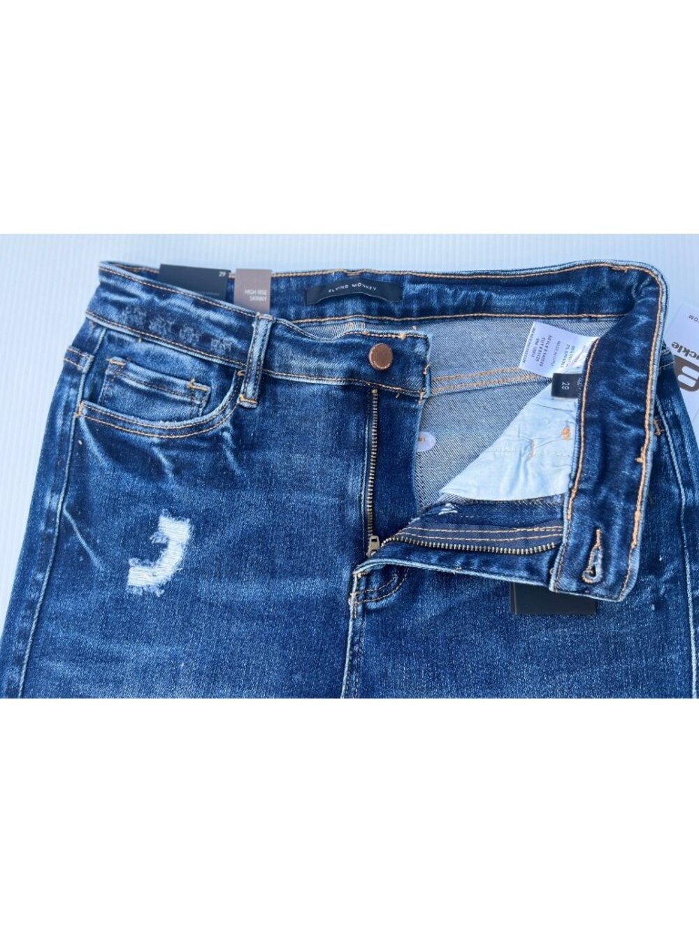 Flying Monkey Morrison High Rise Skinny Jeans 29 | Distressed | Stretch - Picture 9 of 13